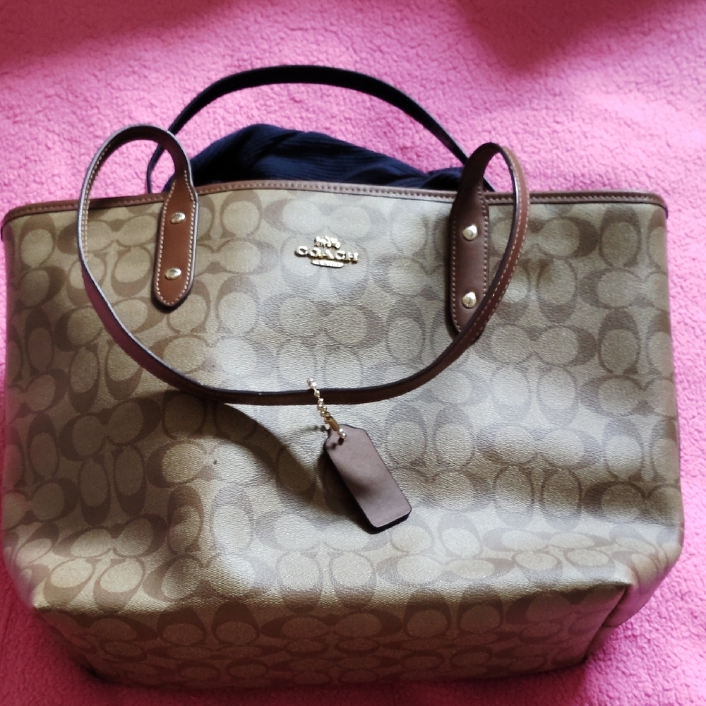 Coach Brown Signature Tote Bag